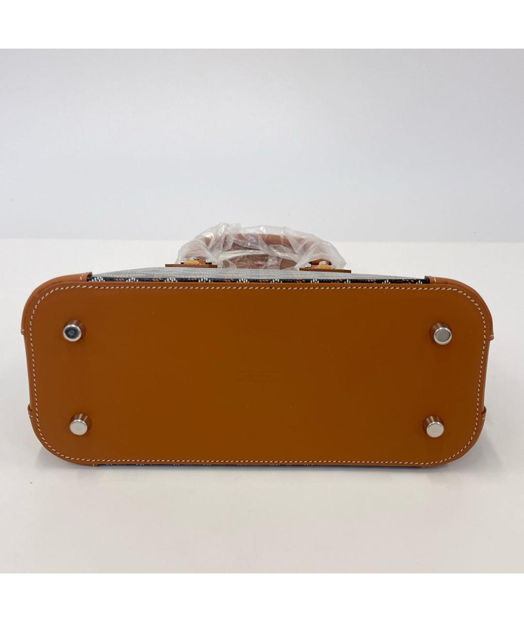 GOYARD Коричневая пелетеная сумка с короткими ручками, фото 6