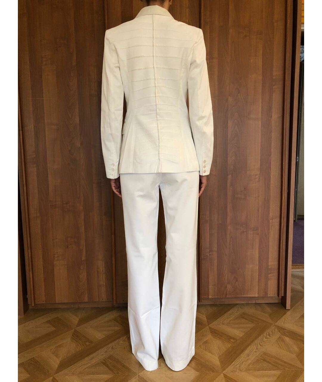 PLEIN SUD Белый хлопковый костюм с брюками, фото 2