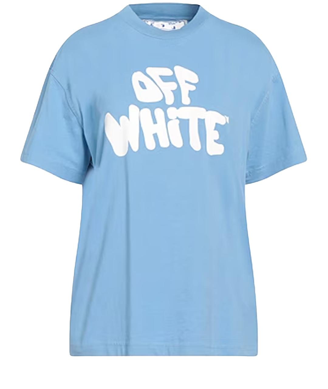 OFF-WHITE Голубая футболка, фото 1