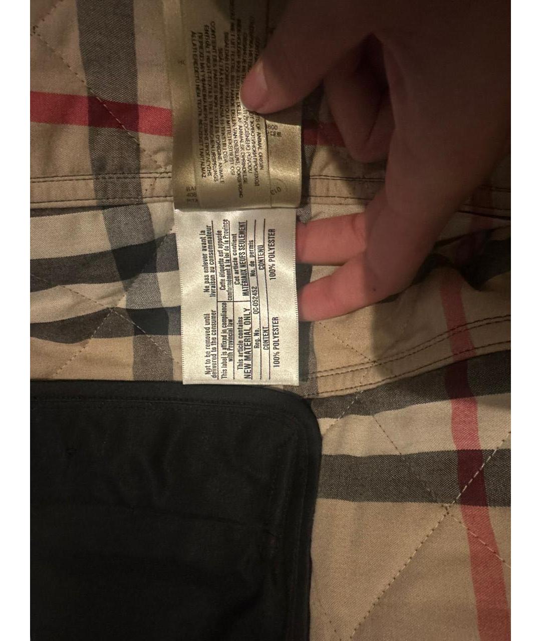 BURBERRY Черная полиэстеровая куртка, фото 5
