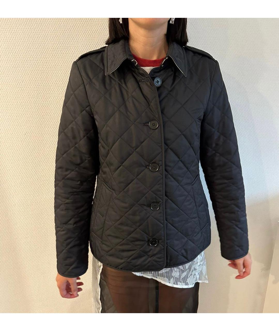 BURBERRY Черная полиэстеровая куртка, фото 2