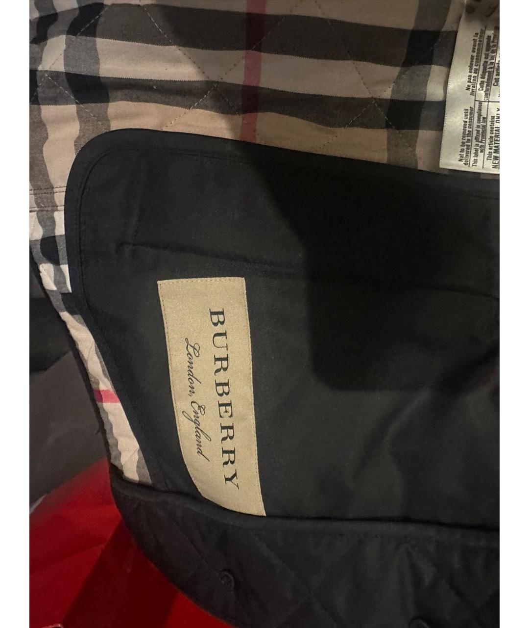 BURBERRY Черная полиэстеровая куртка, фото 4