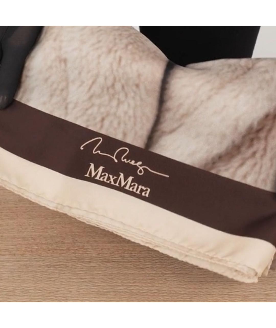 MAX MARA Коричневый шелковый платок, фото 3