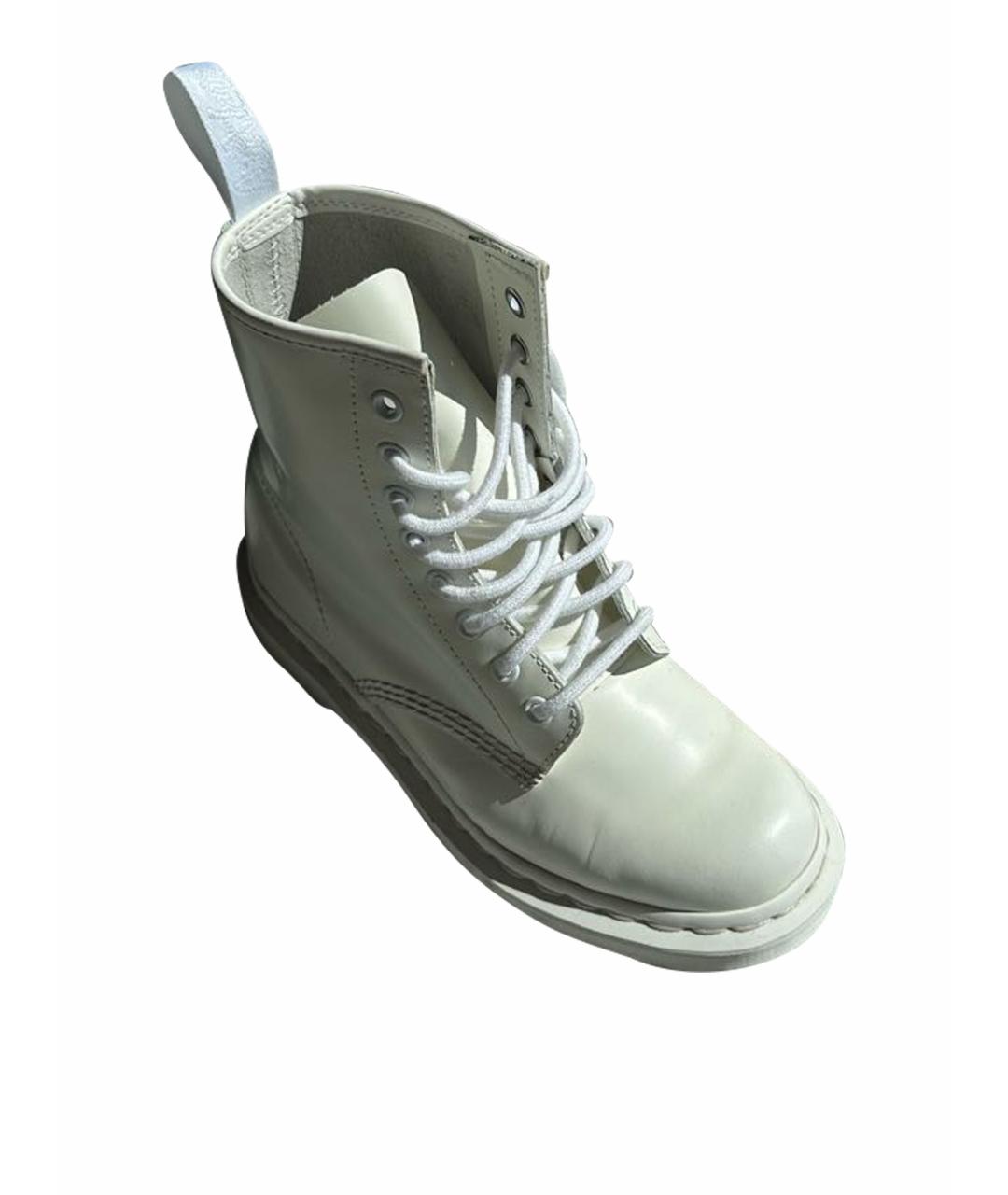 DR. MARTENS Белые кожаные ботинки, фото 1