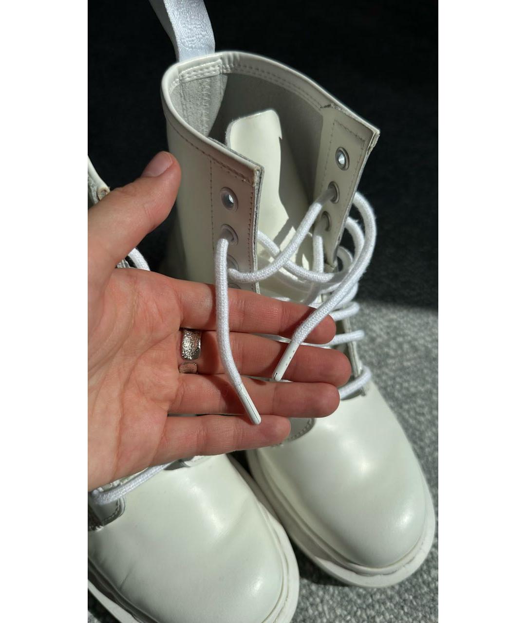 DR. MARTENS Белые кожаные ботинки, фото 8