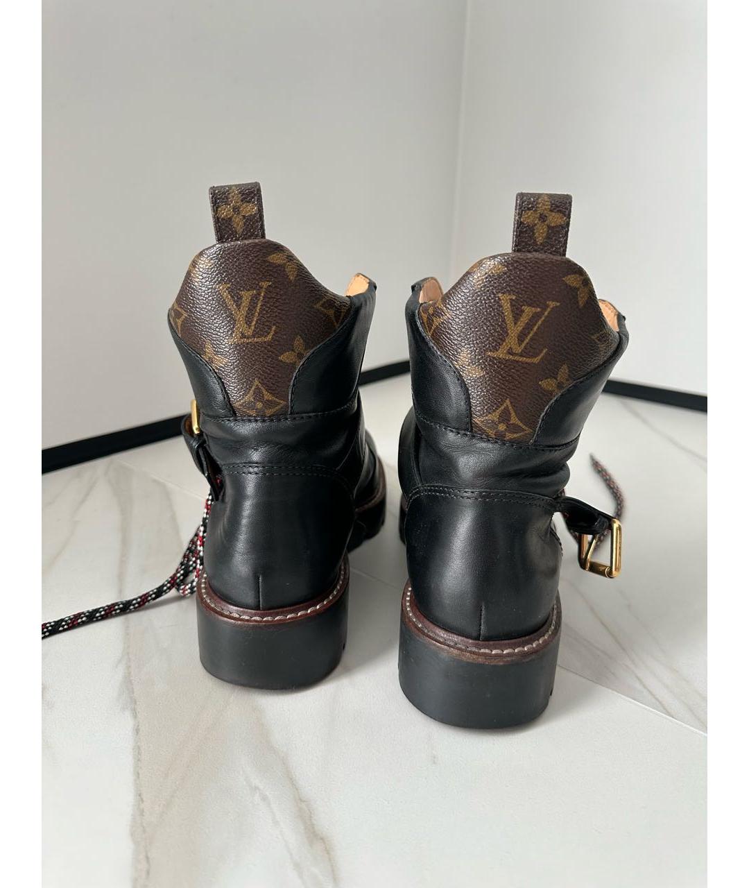 LOUIS VUITTON Черные кожаные ботинки, фото 2