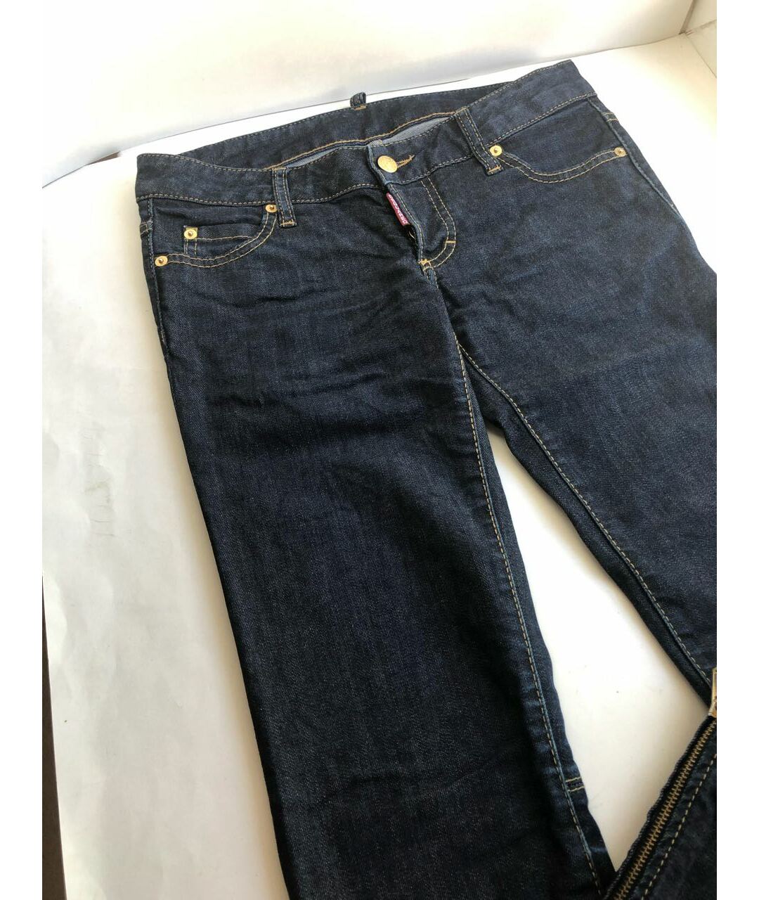 DSQUARED2 Темно-синие хлопко-эластановые джинсы слим, фото 7