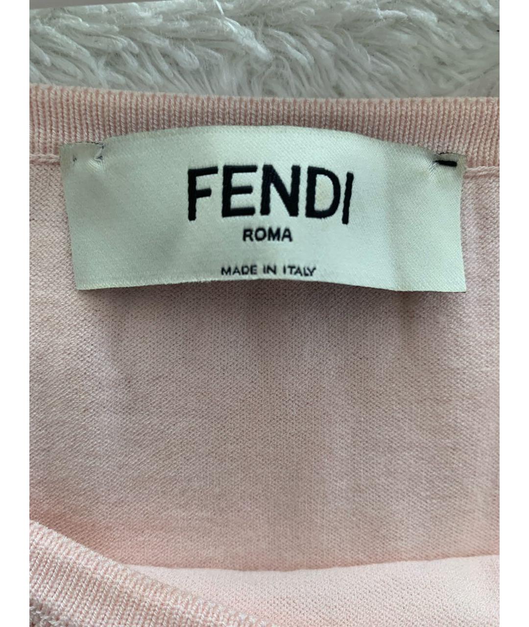 FENDI Розовое вискозное повседневное платье, фото 5