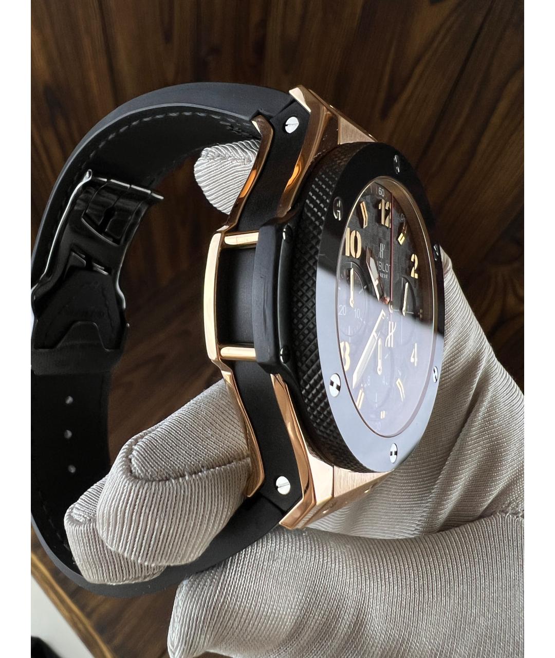 HUBLOT Черные часы из розового золота, фото 4