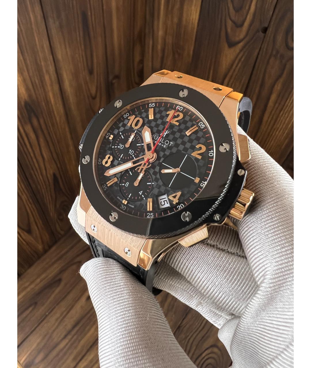 HUBLOT Черные часы из розового золота, фото 2