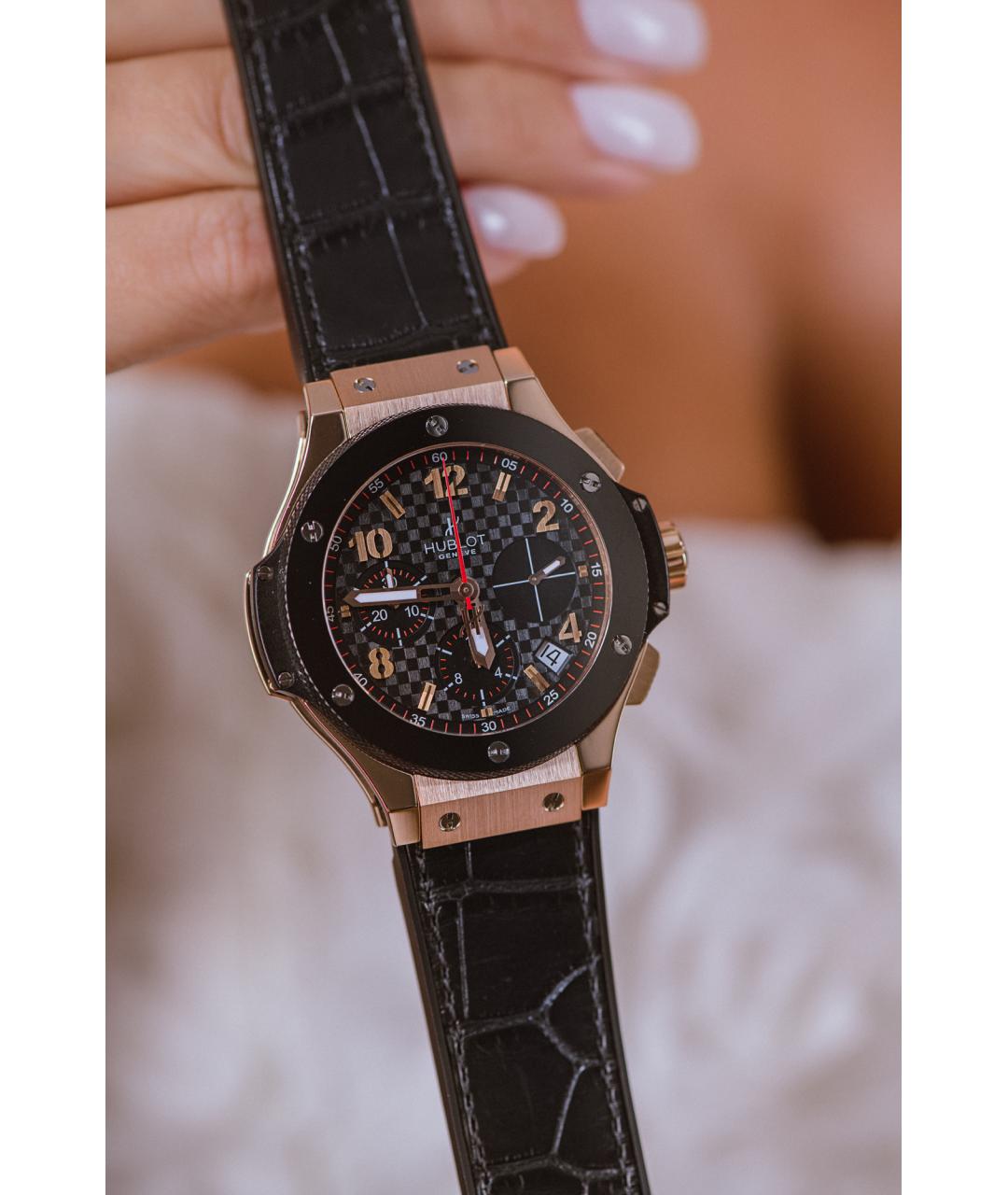 HUBLOT Черные часы из розового золота, фото 2