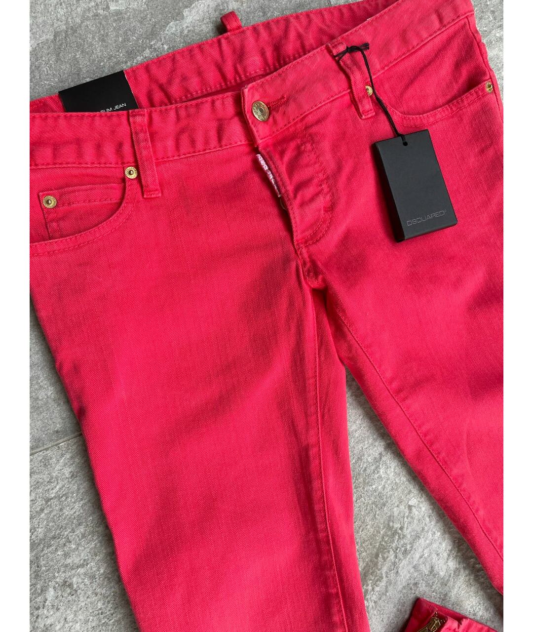 DSQUARED2 Розовые хлопко-эластановые джинсы слим, фото 4