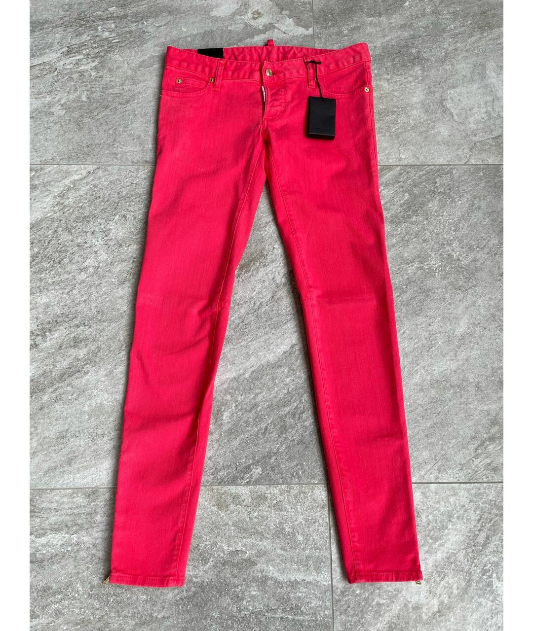 DSQUARED2 Розовые хлопко-эластановые джинсы слим, фото 8