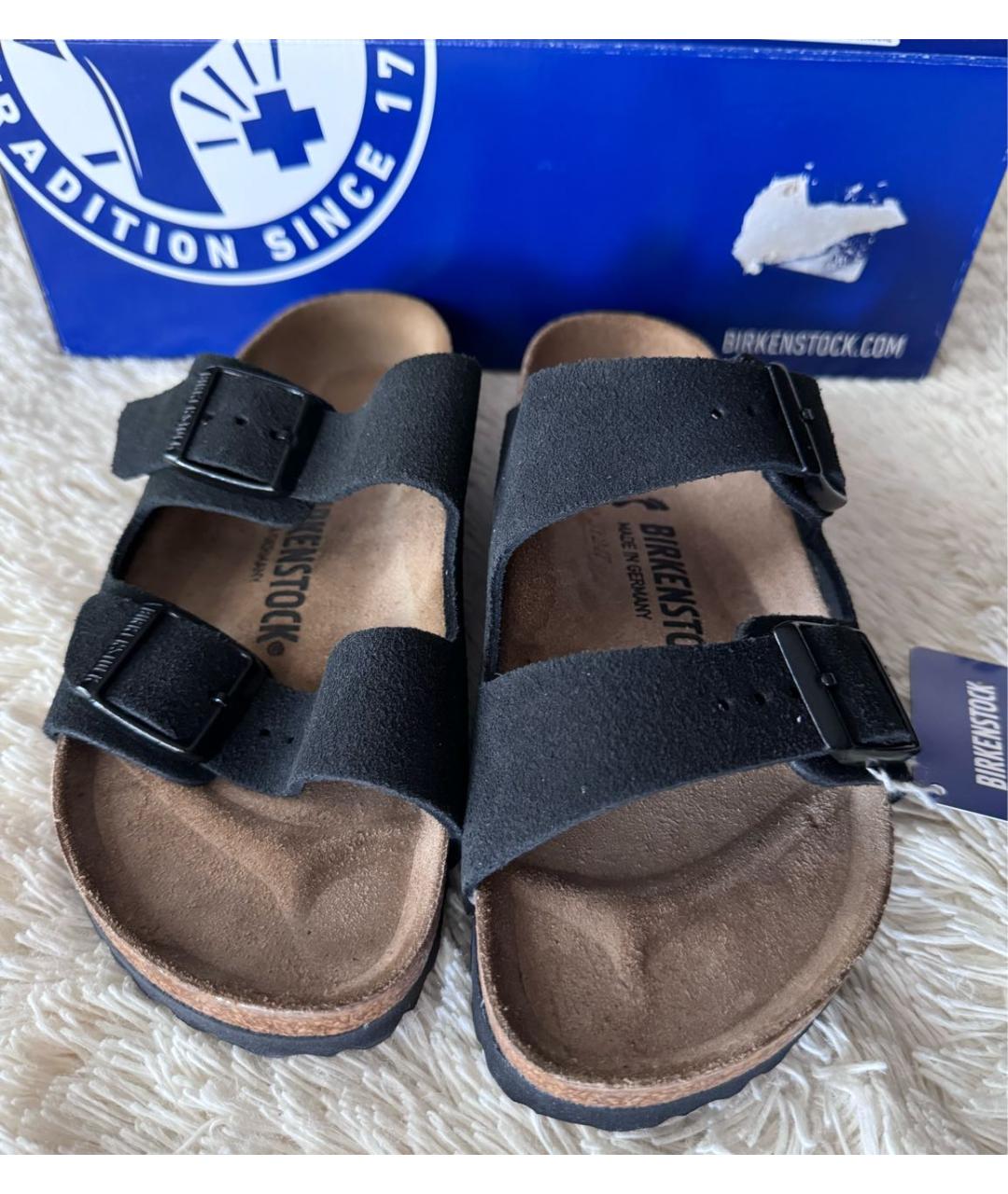 BIRKENSTOCK Черные замшевые сандалии, фото 2