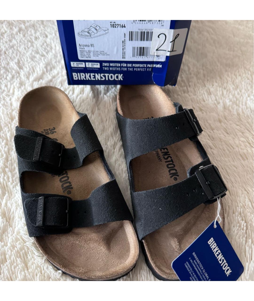 BIRKENSTOCK Черные замшевые сандалии, фото 4