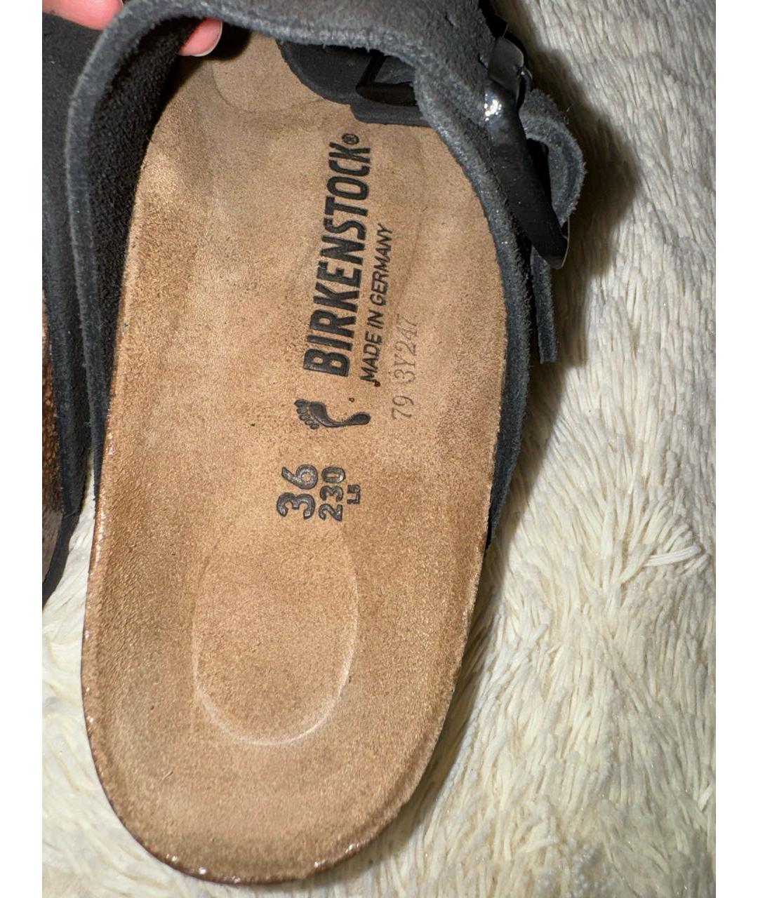 BIRKENSTOCK Черные замшевые сандалии, фото 5