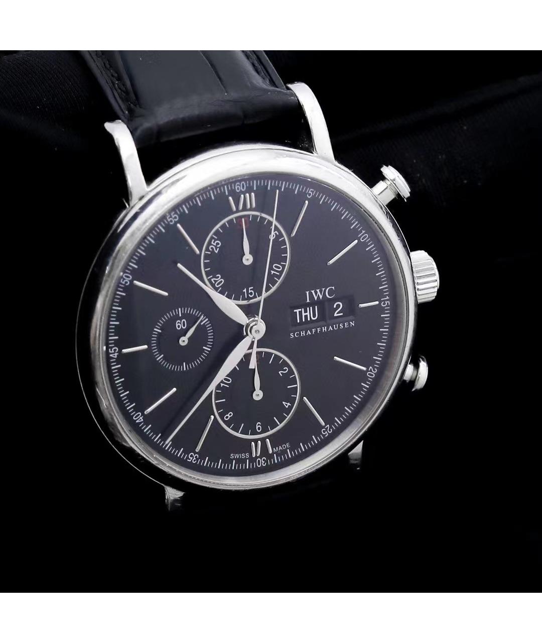 IWC Schaffhausen Черные часы, фото 4