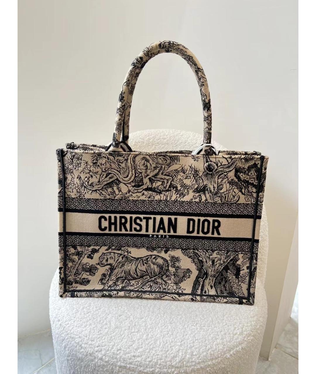 CHRISTIAN DIOR Коричневая хлопковая сумка тоут, фото 10