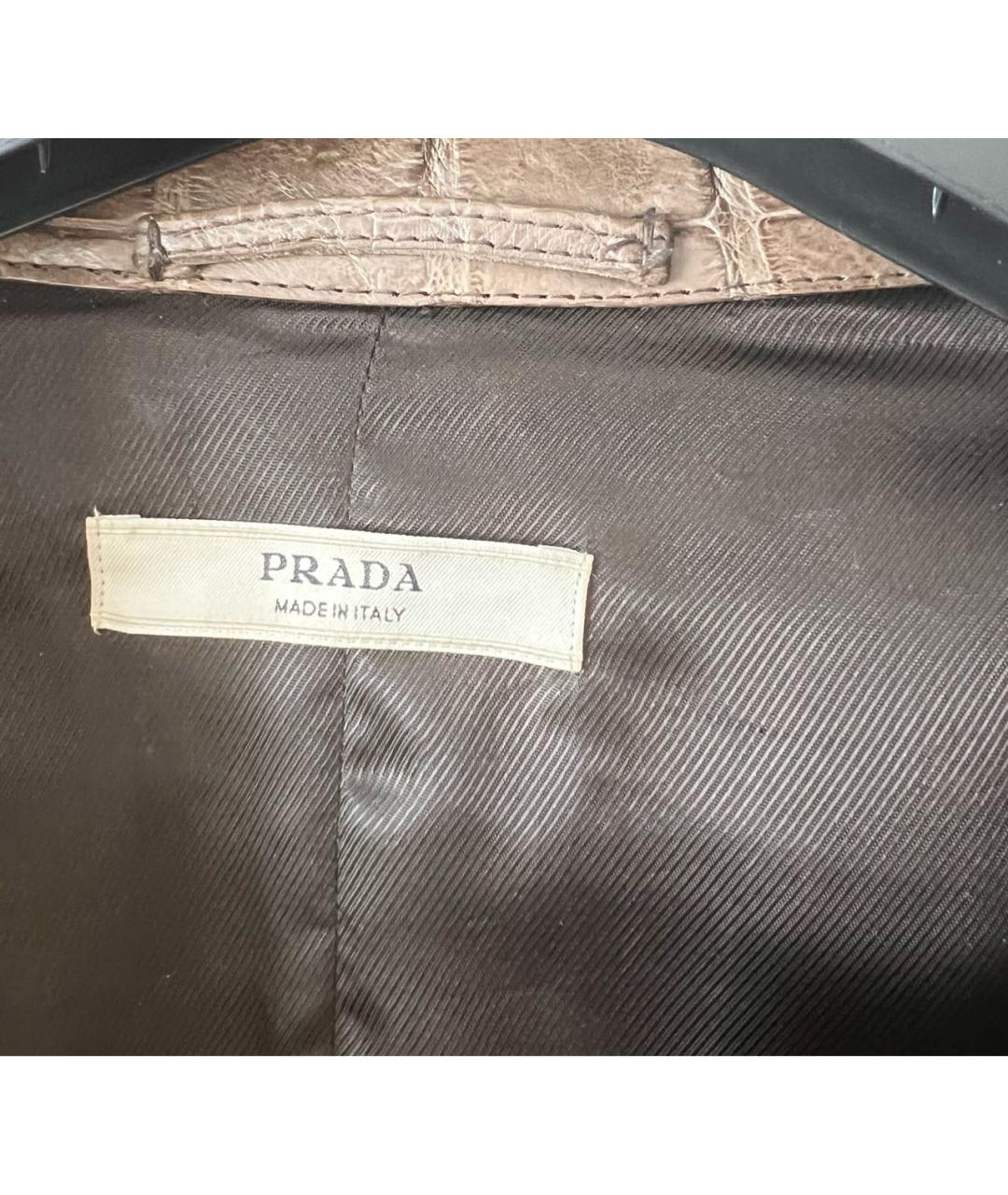 PRADA Коричневый тренч/плащ из экзотической кожи, фото 3