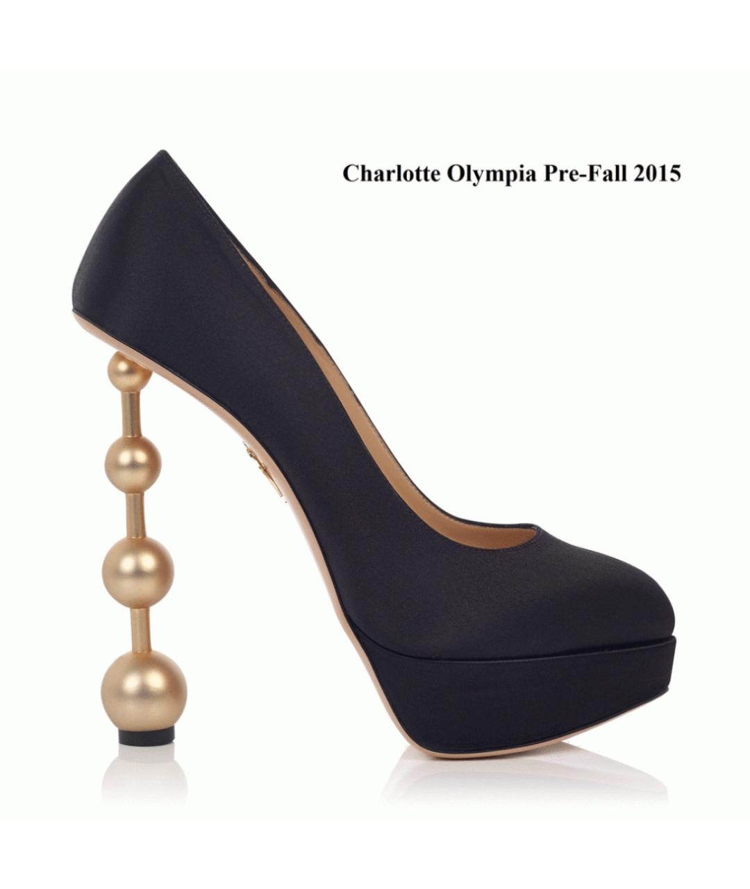 CHARLOTTE OLYMPIA Черные текстильные туфли, фото 4