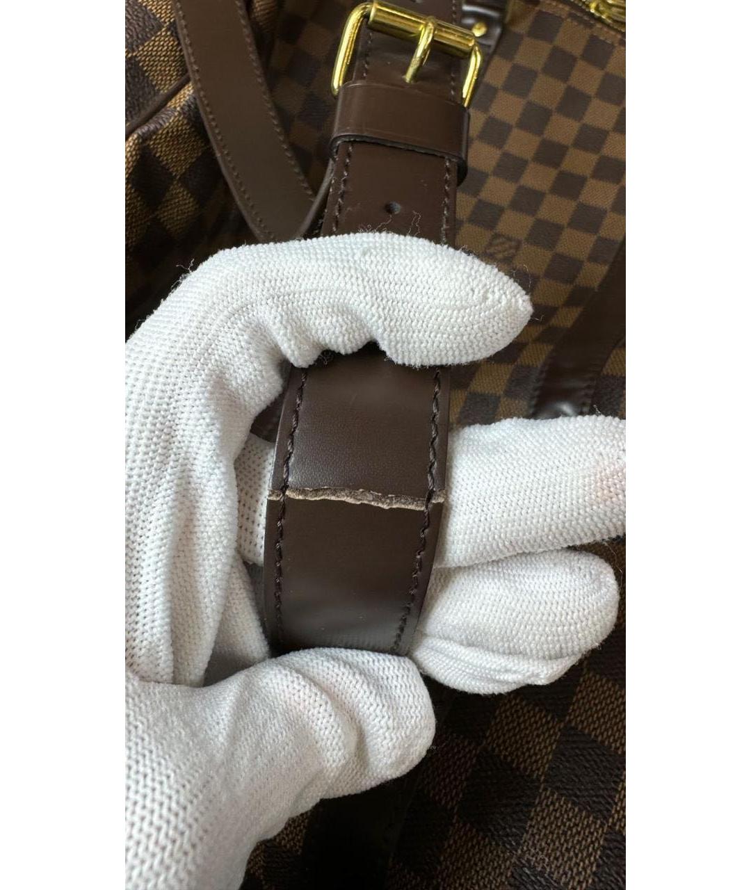 LOUIS VUITTON Коричневая кожаная дорожная/спортивная сумка, фото 5
