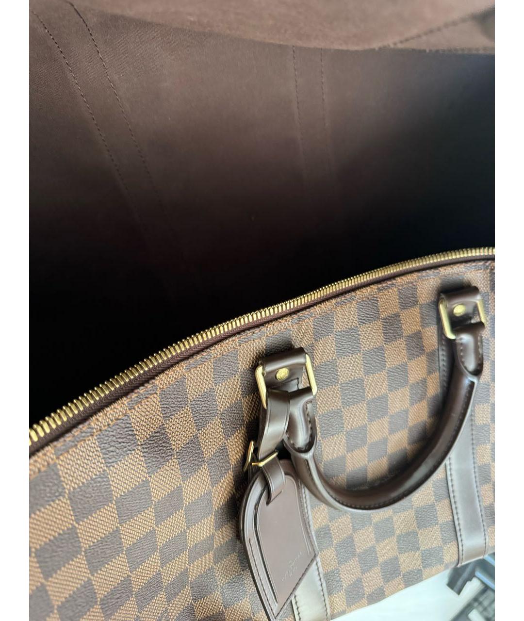 LOUIS VUITTON Коричневая кожаная дорожная/спортивная сумка, фото 4