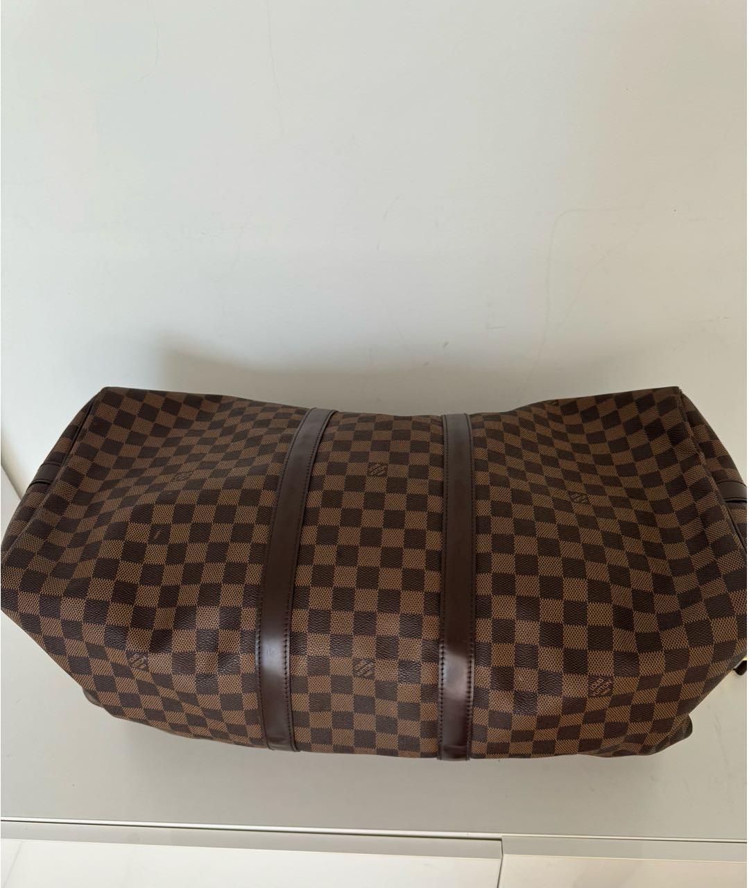 LOUIS VUITTON Коричневая кожаная дорожная/спортивная сумка, фото 3