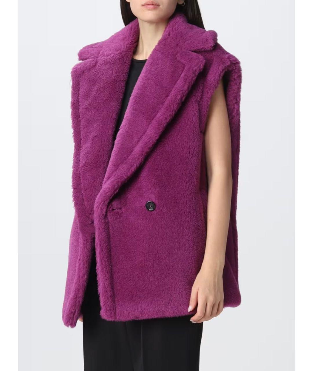 MAX MARA Фиолетовый шерстяной жилет, фото 8
