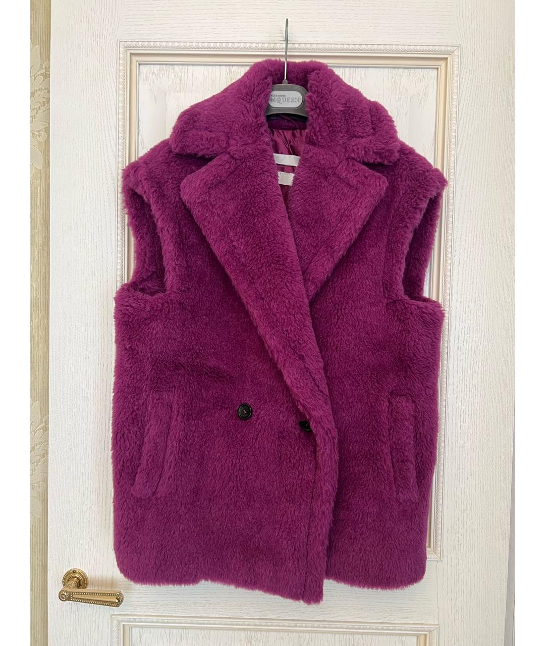 MAX MARA Фиолетовый шерстяной жилет, фото 9