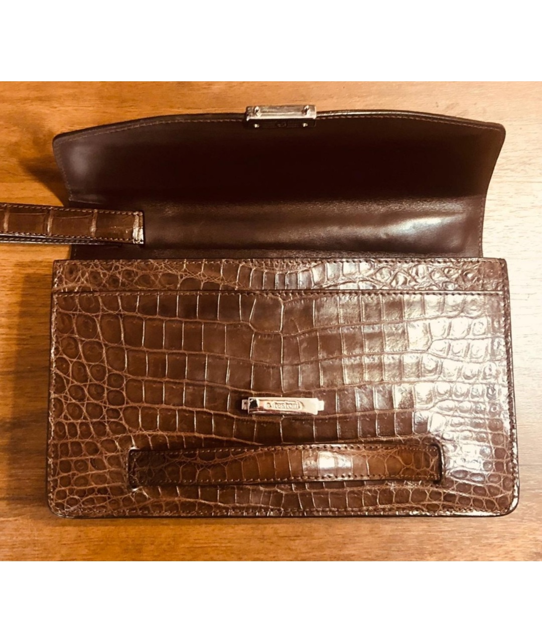 TESTONI Коричневая барсетка из экзотической кожи, фото 2