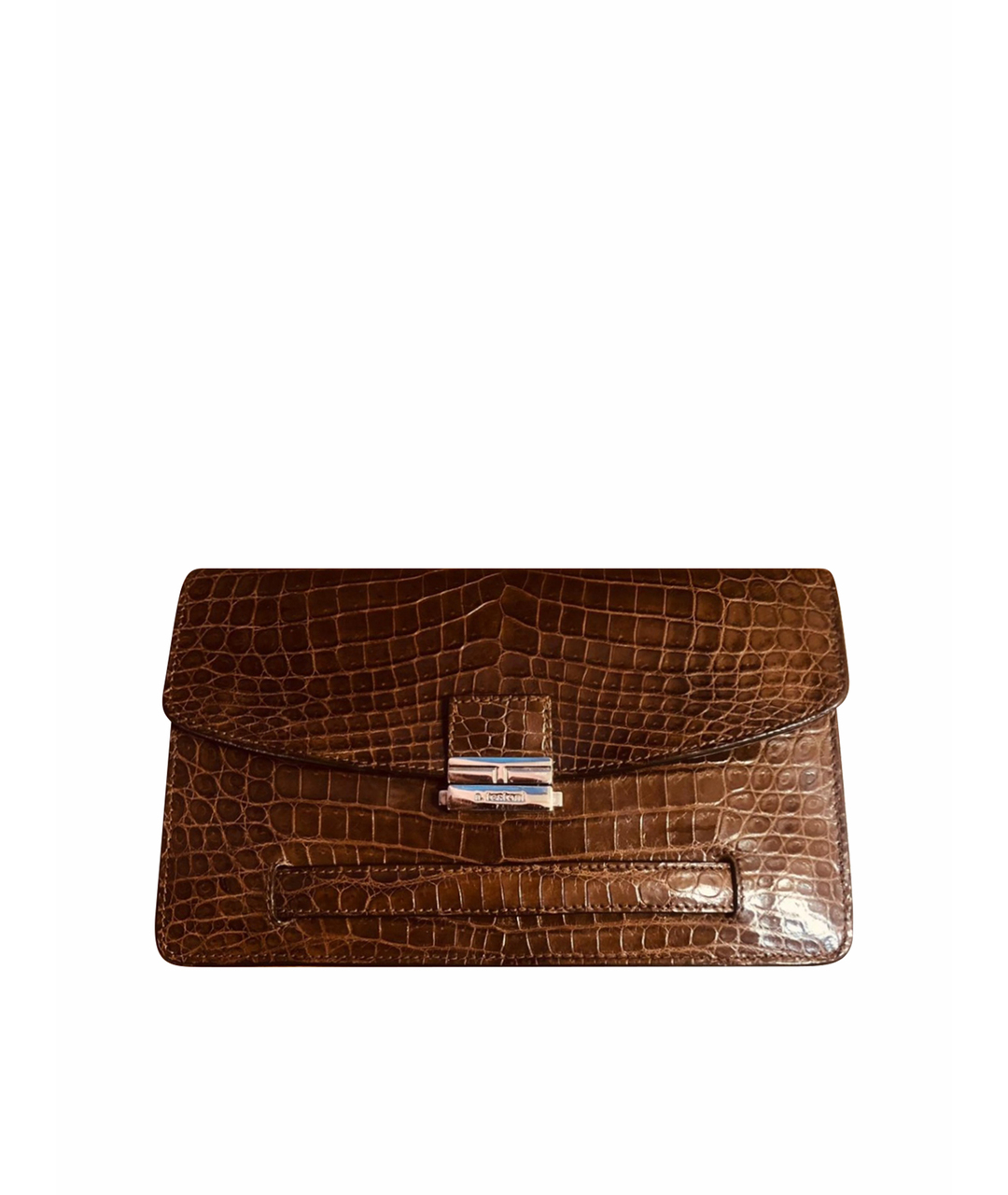 TESTONI Коричневая барсетка из экзотической кожи, фото 1