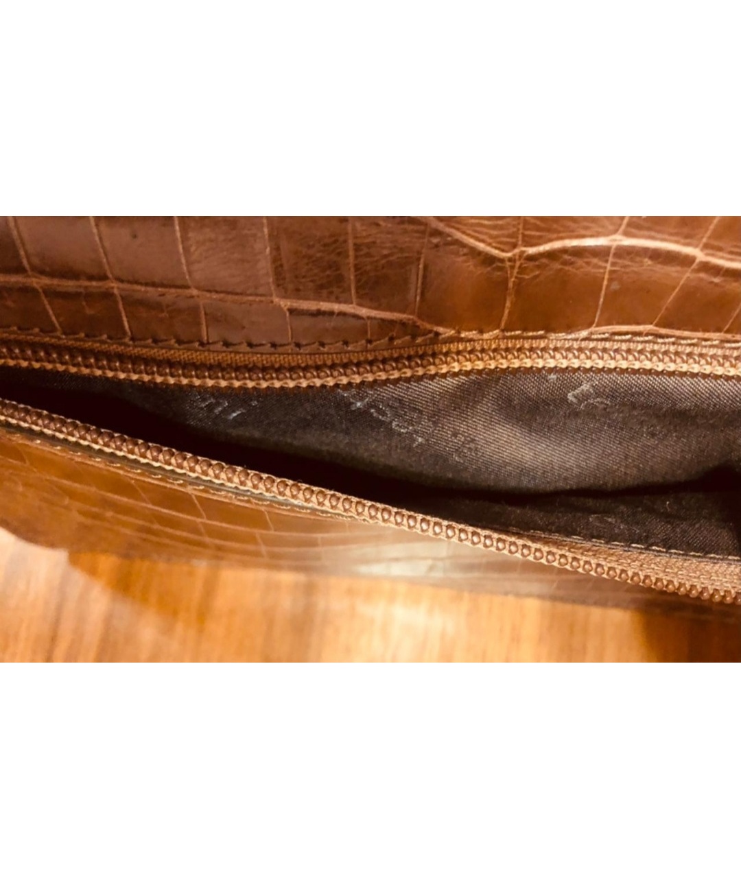 TESTONI Коричневая барсетка из экзотической кожи, фото 7