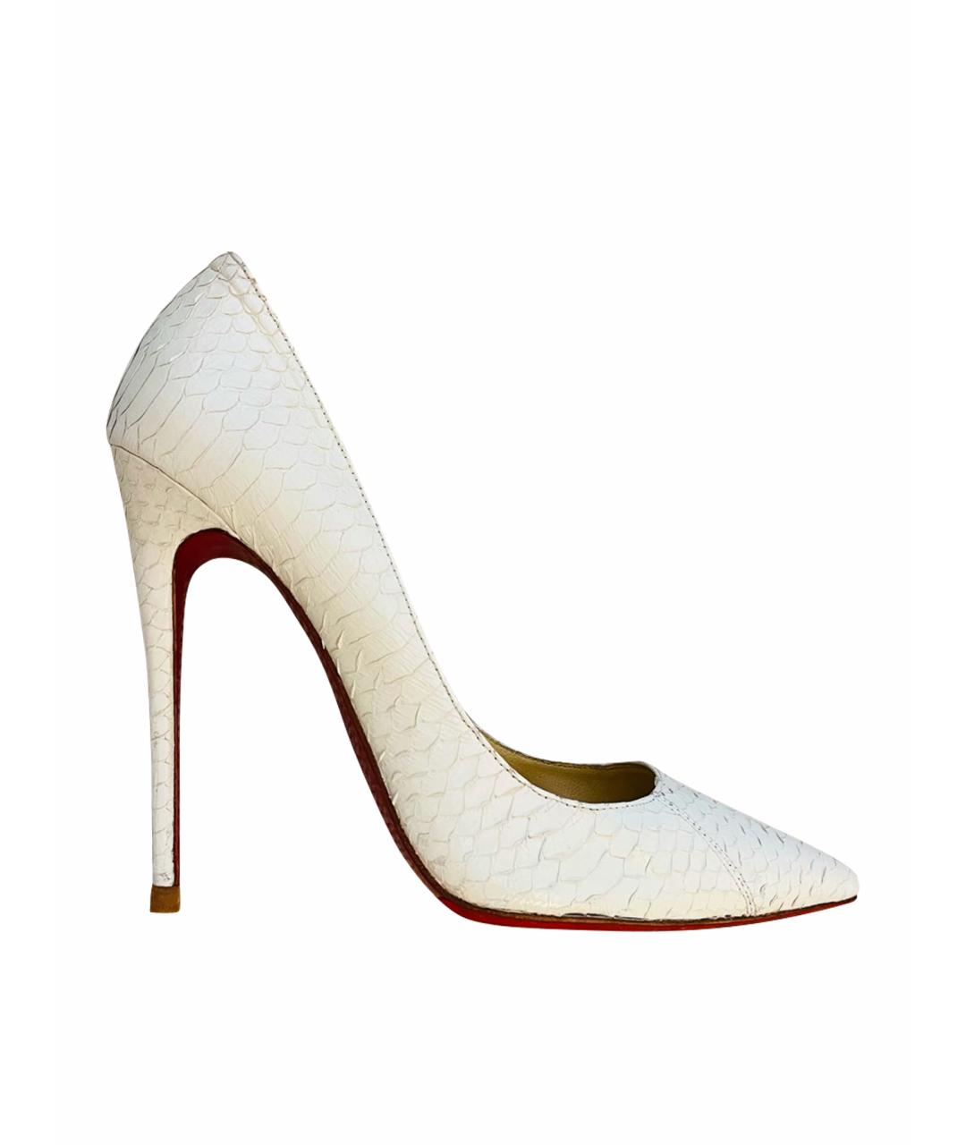 CHRISTIAN LOUBOUTIN Белые туфли из экзотической кожи, фото 1