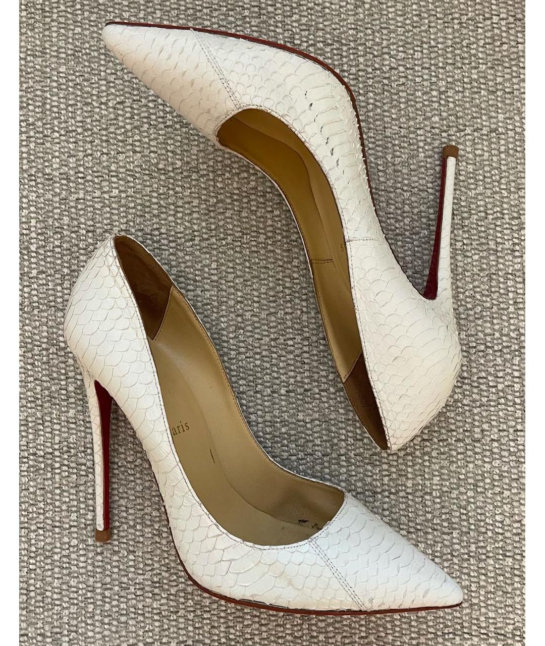 CHRISTIAN LOUBOUTIN Белые туфли из экзотической кожи, фото 8