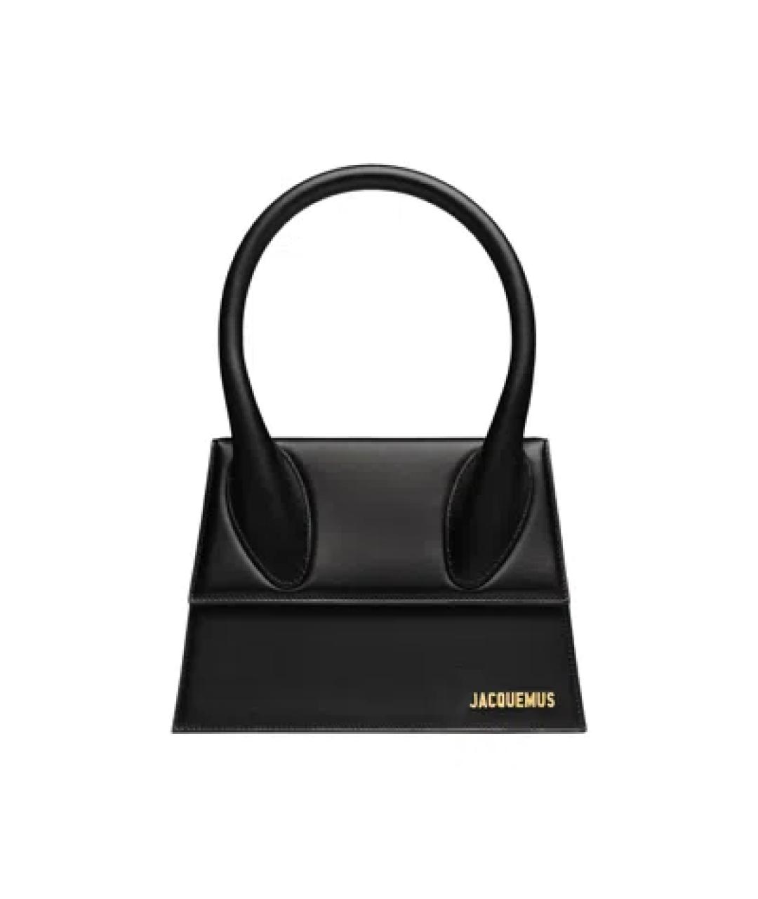 JACQUEMUS Черная кожаная сумка через плечо, фото 1