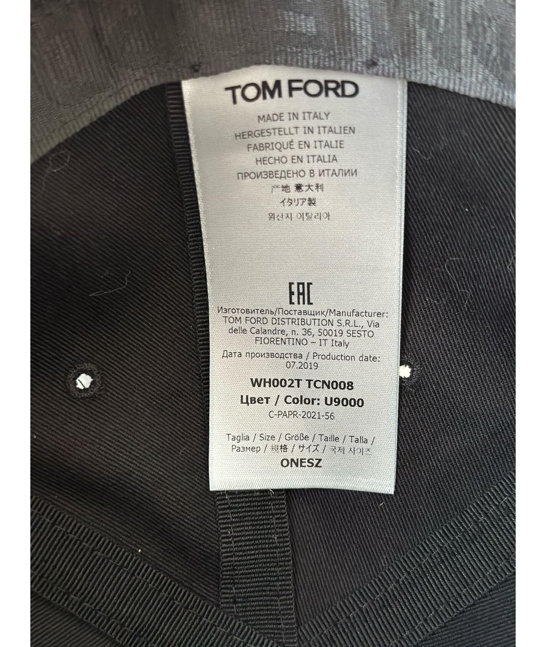 TOM FORD Черная хлопковая кепка, фото 7