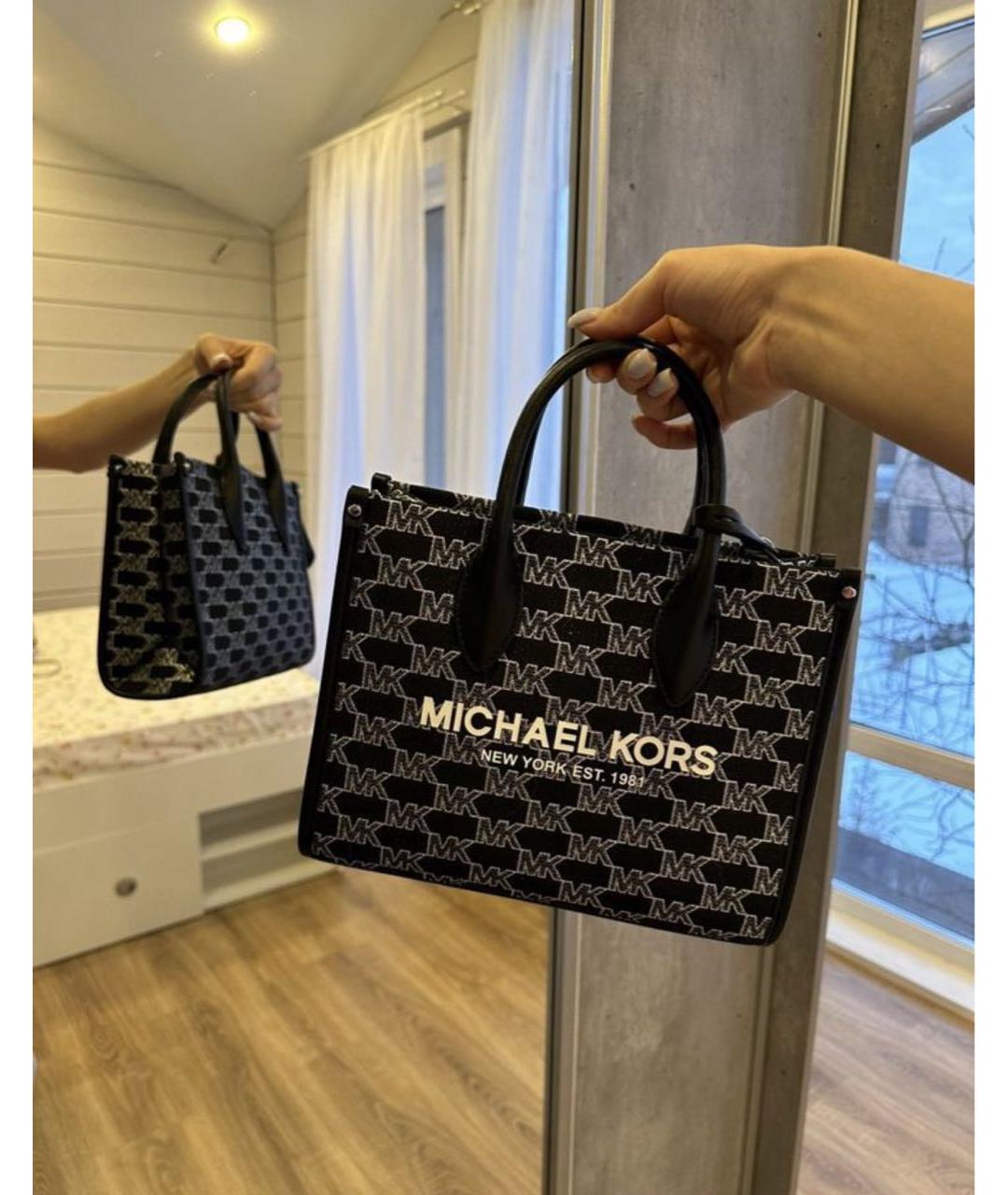 MICHAEL KORS Черная тканевая сумка тоут, фото 3