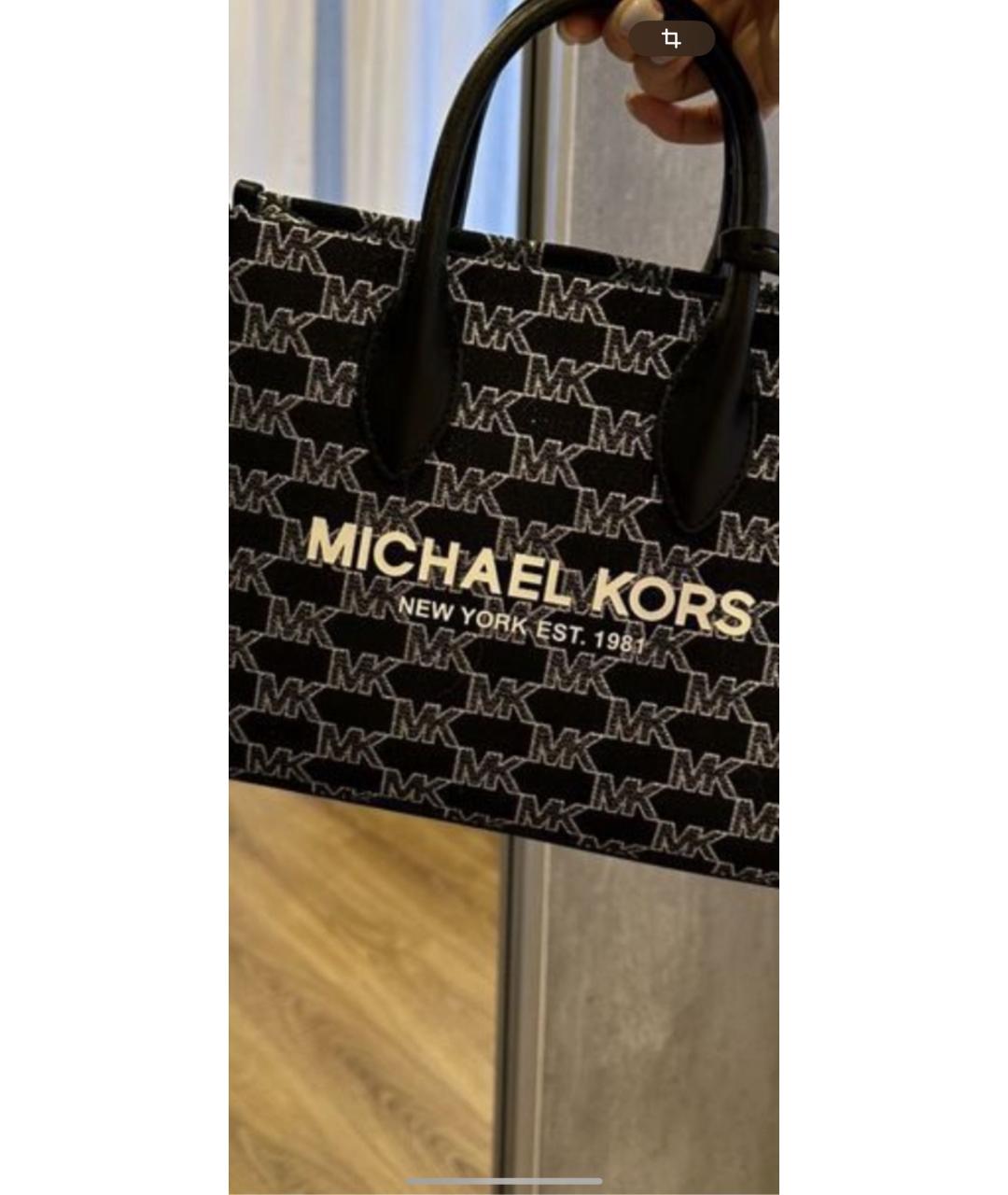 MICHAEL KORS Черная тканевая сумка тоут, фото 2