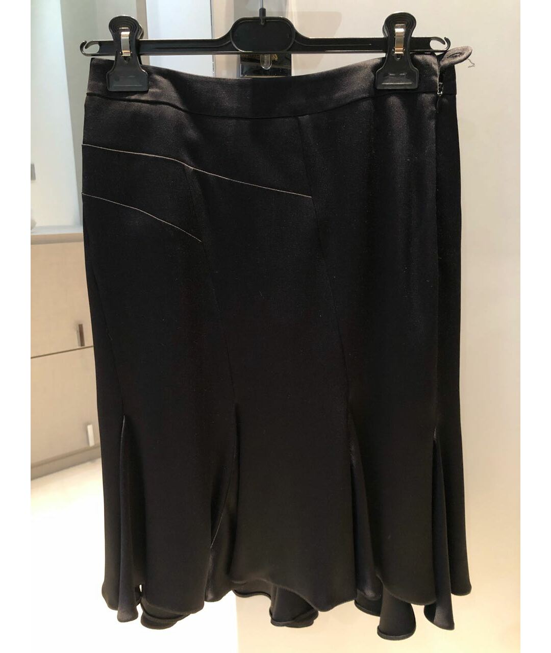 GIORGIO ARMANI Черная шелковая юбка миди, фото 2