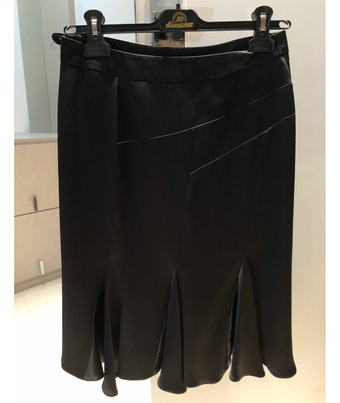 GIORGIO ARMANI Черная шелковая юбка миди, фото 7