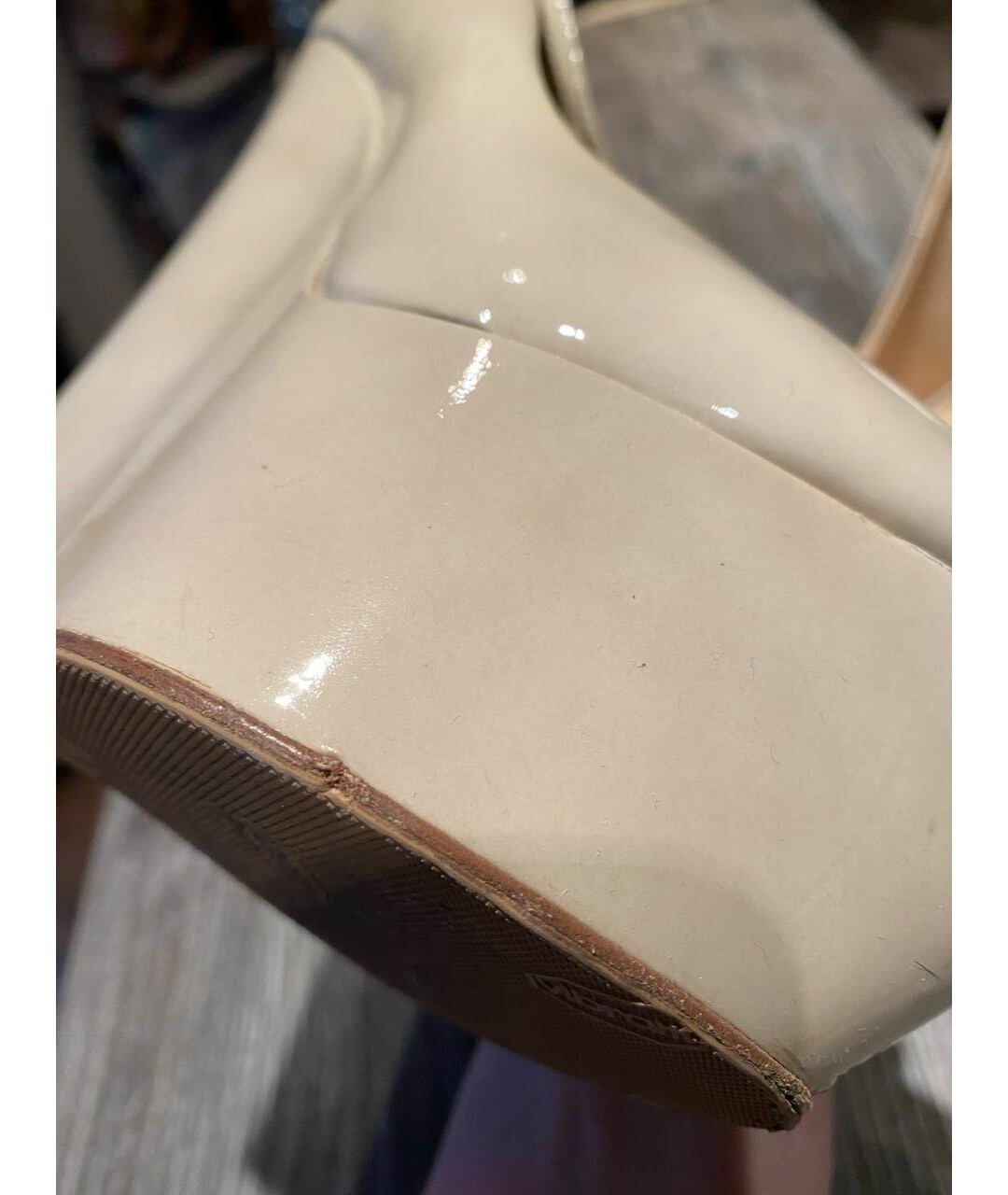 GIUSEPPE ZANOTTI DESIGN Бежевые босоножки из лакированной кожи, фото 7