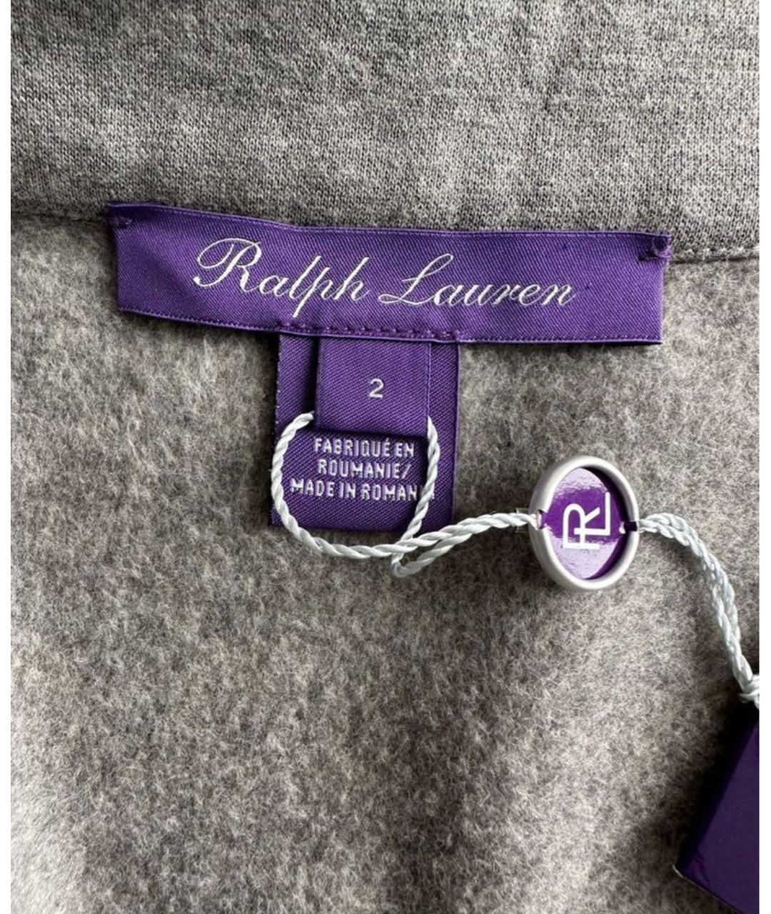 RALPH LAUREN PURPLE LABEL Серая хлопковая юбка миди, фото 3