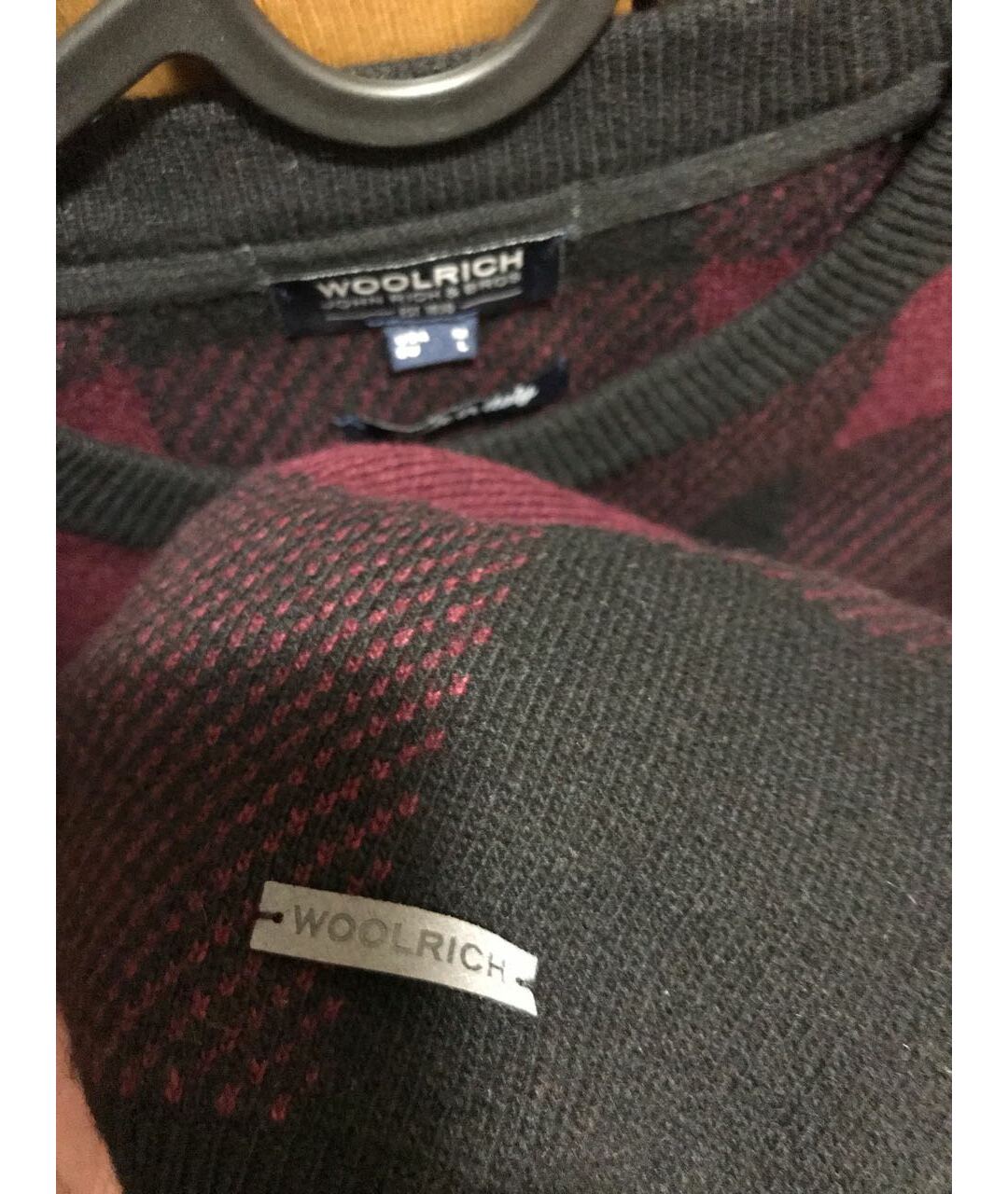 WOOLRICH Бордовый шерстяной джемпер / свитер, фото 3