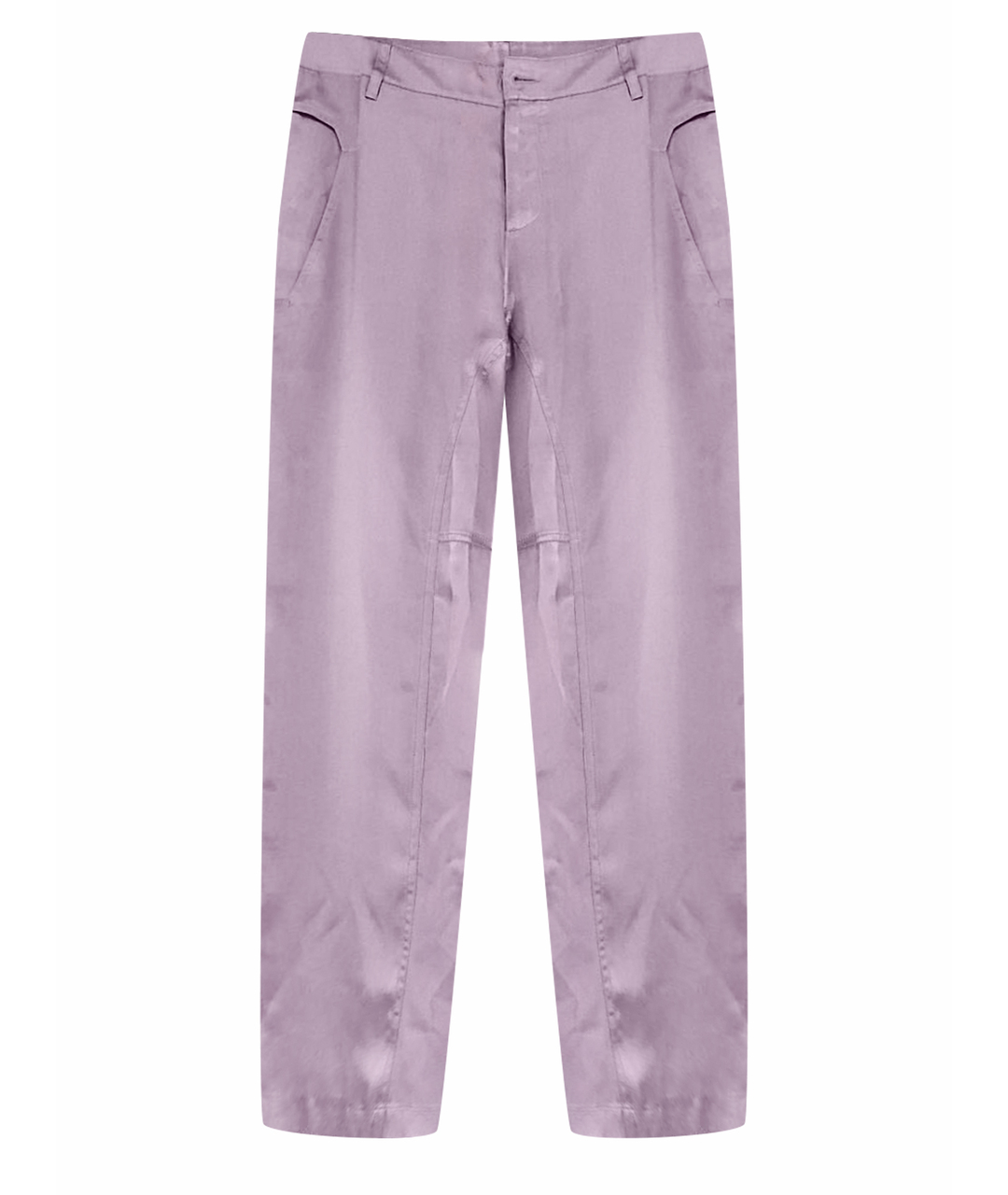 BLUMARINE Розовые шелковые прямые брюки, фото 1
