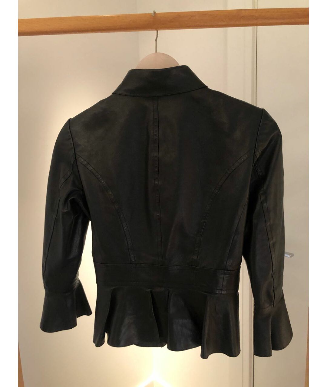 RALPH LAUREN COLLECTION Черный кожаный жакет/пиджак, фото 2