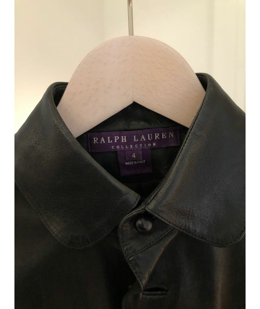 RALPH LAUREN COLLECTION Черный кожаный жакет/пиджак, фото 3