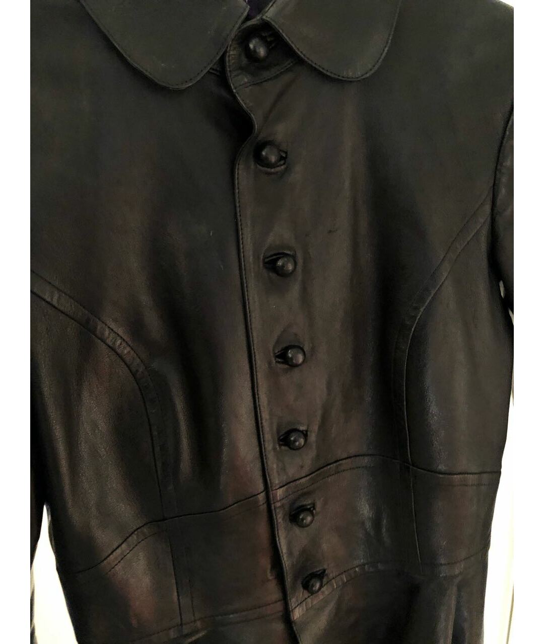 RALPH LAUREN COLLECTION Черный кожаный жакет/пиджак, фото 4