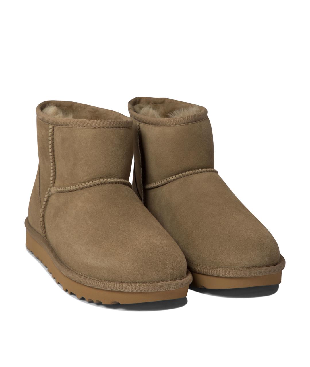 UGG AUSTRALIA Хаки кожаные ботинки, фото 2