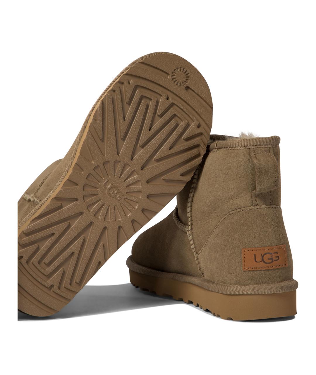 UGG AUSTRALIA Хаки кожаные ботинки, фото 5