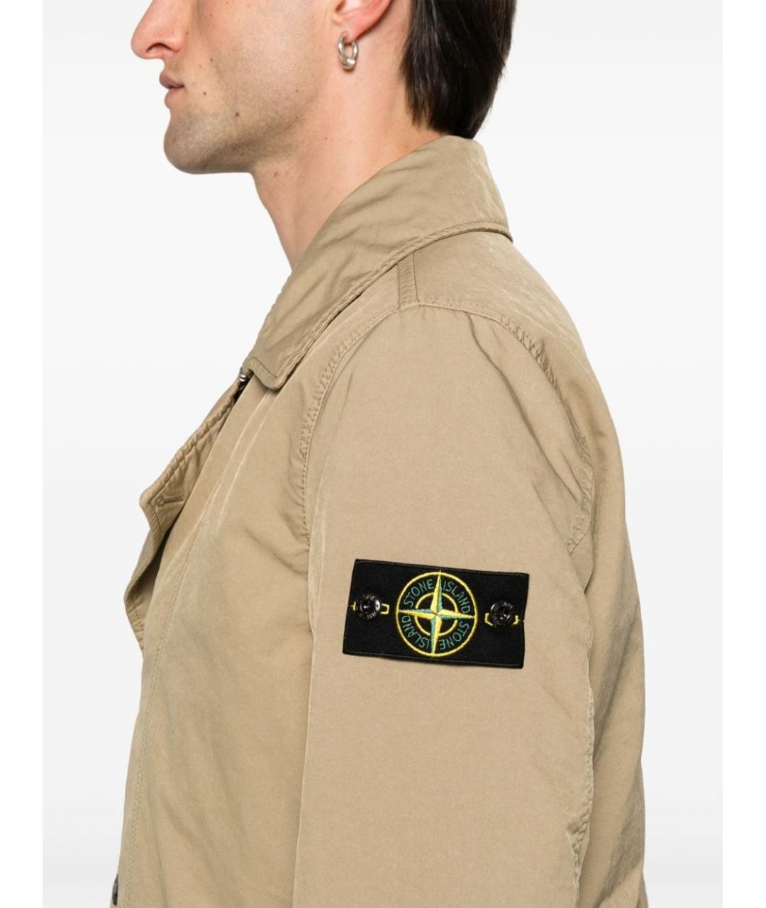 STONE ISLAND Бежевый тренч / плащ, фото 3